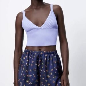 Zara V-neck Crop Tank Top Bralette